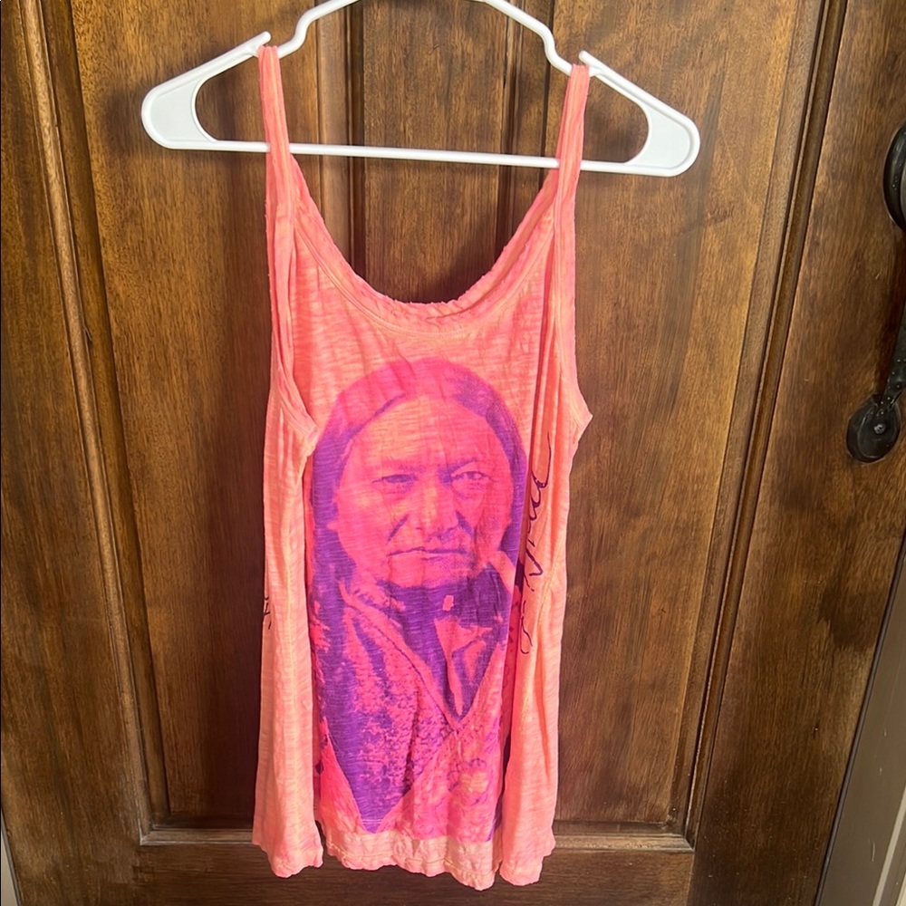 Magnolia Pearl Sitting Bull Pink Tank with Purple Design